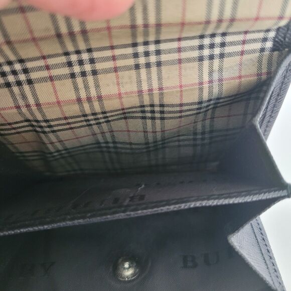 Burberry Men Designer Card Coin Bill Wallet 3in1 Black Leather Bifold Medium - Picture 8 of 14